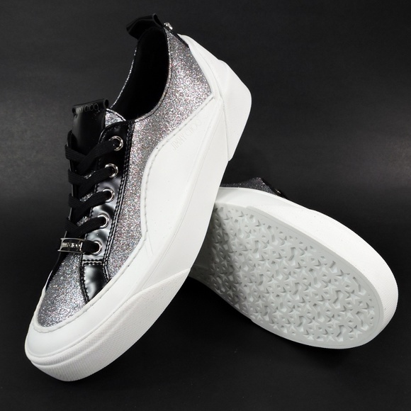 JIMMY CHOO 🇮🇹 White Leather Fashion Sneakers